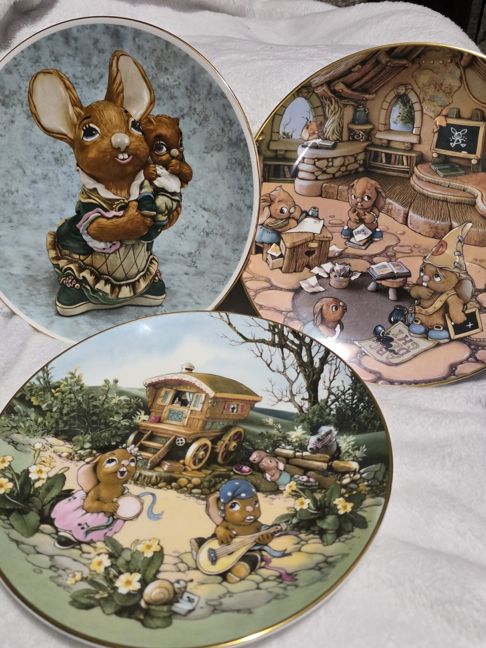 Lot of 3 Vintage PenDelfin Fine Bone China Collector Plates - Limited Edition